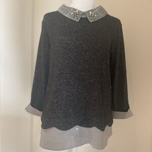 Soft stylish, Fooler with jewelled neckline & Gingham print .